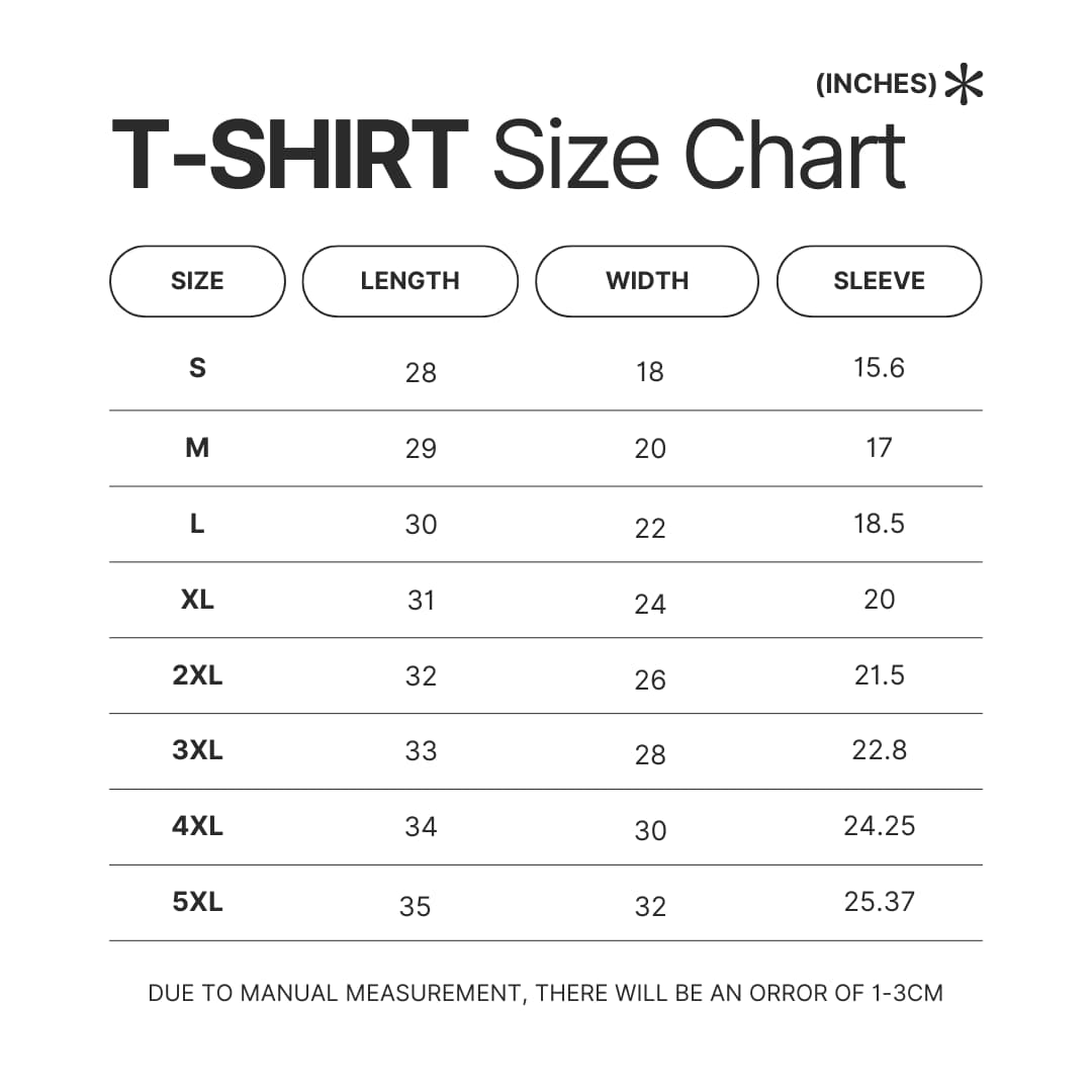 T shirt Size Chart - Hannah Montana Merch