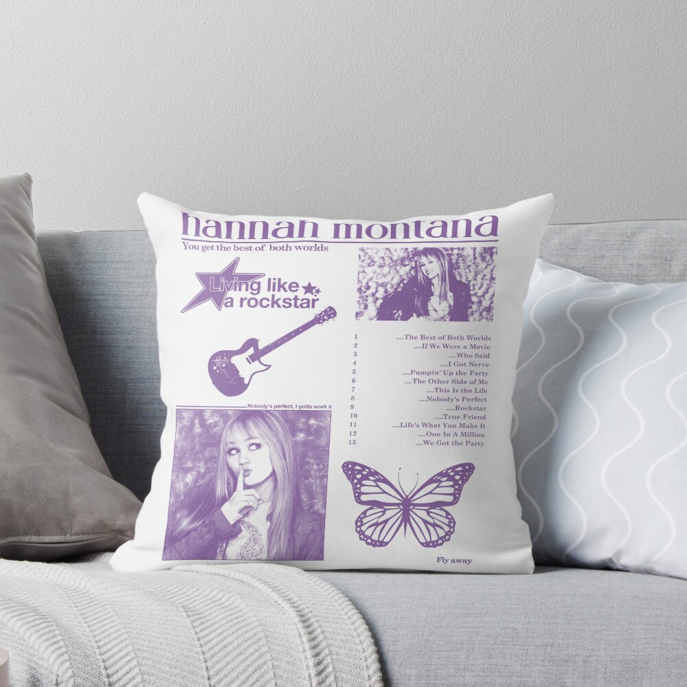 Hannah Montana Y2k Merch Throw Pillow